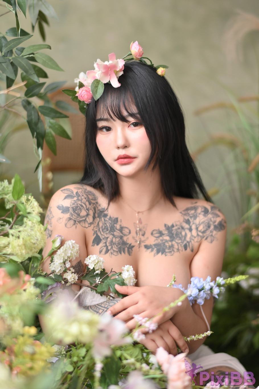 Jeon Bo Yeon Nude Flower PixiBB.COM 002