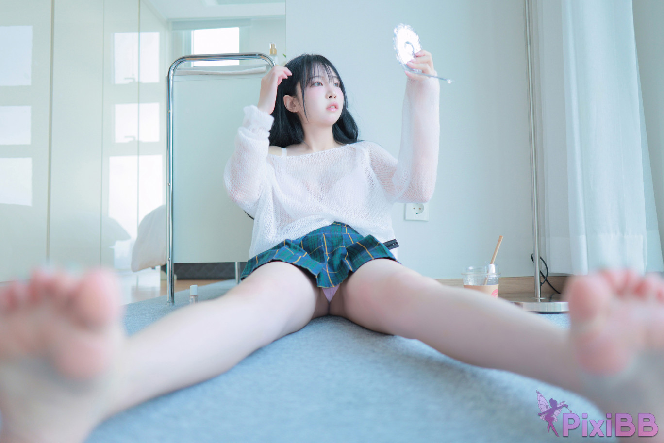 Patreon rina momorina Extra short Plaid Skirt PixiBB.COM 001