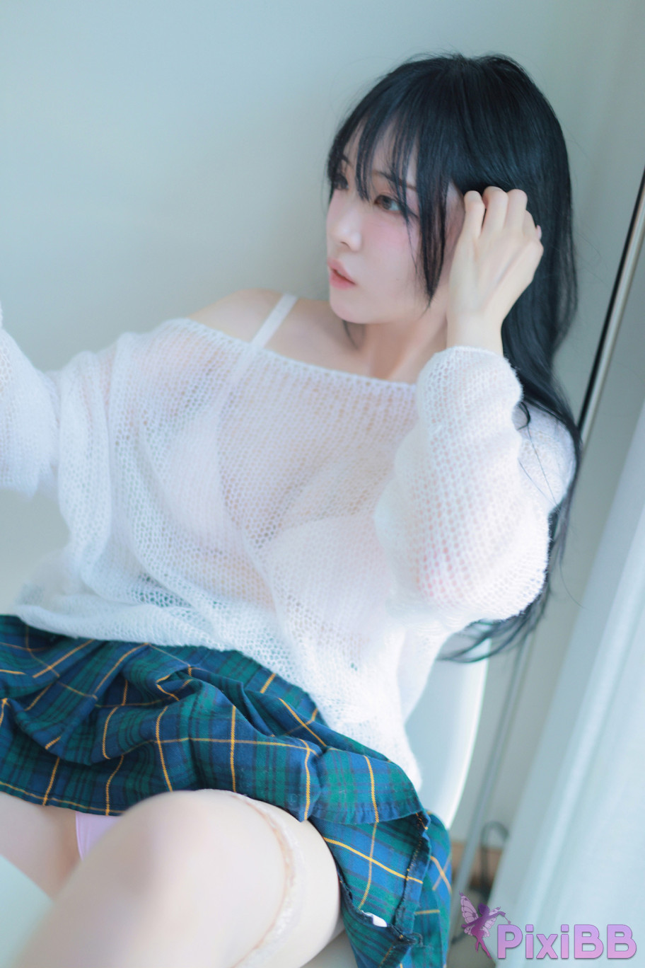 Patreon rina momorina Extra short Plaid Skirt PixiBB.COM 004