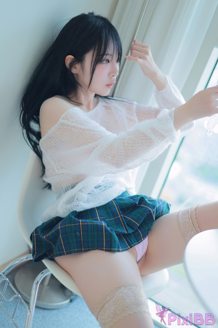 Patreon rina momorina Extra short Plaid Skirt PixiBB.COM 005
